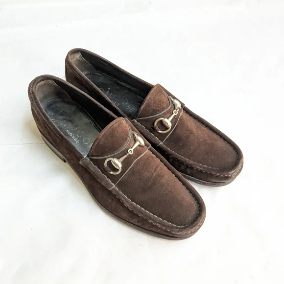 Gucci Horsebit Loafers Brown Suede Men\'s 9 D Gucci horsebit tomford era brown suede slip on, loafers sz  main image 2